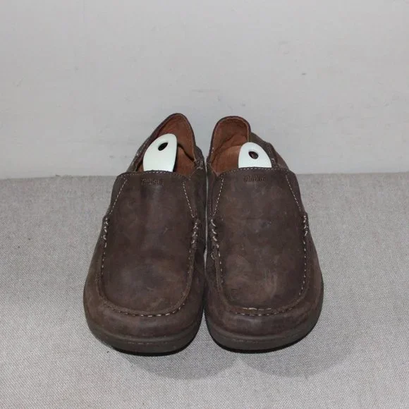 KIDS OLUKAI LEATHER SLIP ON SHOES - SIZE 3 1/2 - BROWN - Picture 2 of 8